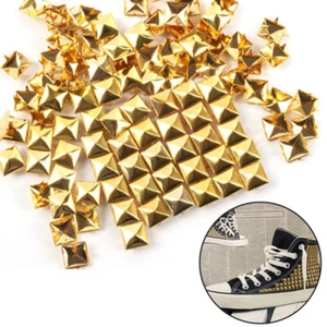 100pcs Pyramid Rivets Spikes Studs DIY For Leather Crafts Bag Shoes Belt Clothes - Picture 1 of 15