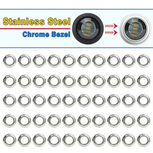50x Stainless Steel Chrome Bezel Cover Trim Rings for 3/4" Side Marker Lights  - Bild 1 von 5