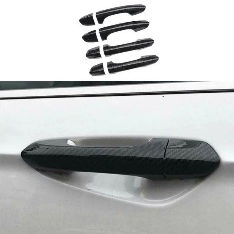 Cubierta de manija de puerta lateral exterior de fibra de carbono para Ford Mondeo Fusion 2013-20 Foto 1 de 4