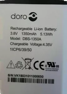 Original Doro DBS-1350A Akku für Doro Phone Easy 7060 7070 / 1350mAh - Bild 1 von 2