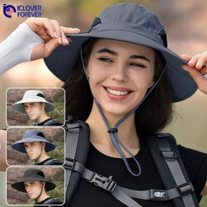Wide Brim Bucket Sun Hat for Men Women Fishing Camping Hiking Safari Travel Cap - Picture 1 of 13