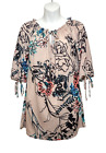 Lildy Blouse Tunic Womens Size S/M Scoop Neck 3/4 Sleeve Floral Multicolor