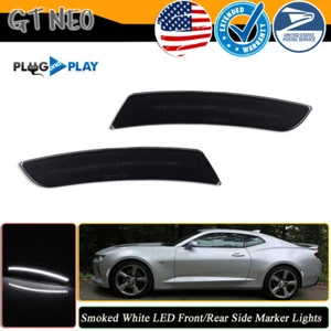 2X White LED Side Marker Lights Front OR Rear For Chevy Camaro LS SS 2016-2023 - Picture 1 of 12