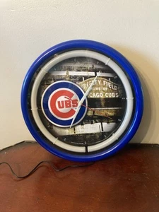 12" MLB Lighted Plasma Clock Chicago Cubs with Box - Picture 1 of 5