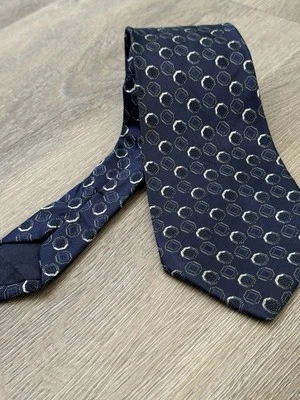 CHANEL Silk Tie Blue Gold Monogram Rare Vintage - Image 1 of 4