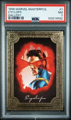 PSA 7 SKY BOX 1996 MARVEL MASTERPIECES CYCLOPS #1 GALLERY NM 336 - Image 1 of 2