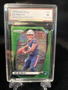2024 Panini Prizm Joe Milton III Green Disco Prizm RC #354 GEM 10 - Picture 1 of 2