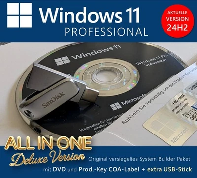 Windows 11 Professional Win pro | DVD/USB-Stick | COA Label Lizenz OEM Key  24H2 - Bild 1 von 3