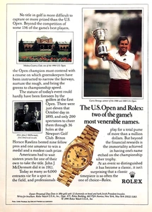 ROLEX—OYSTER PERPETUAL DAY-DATE WATCH—18kt GOLD—CURTIS STRANGE—1990 PRINT AD - Picture 1 of 1