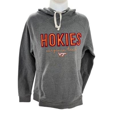 Captiating Virginia Tech Hokies Womens Hoodie Sweatshirt Gray Medium NEW - Image 1 of 4