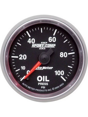 Auto Meter 2-1/16 Oil Pressure, 0-100 PSI, Stepper Motor, Sport-Comp II (3653) - Image 1 of 4