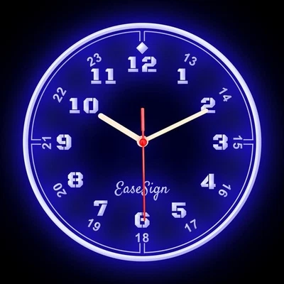 EaseSign Minimalism European Interior Design Wall Home Decor Neon Clock 7 Colors - Image 1 of 4