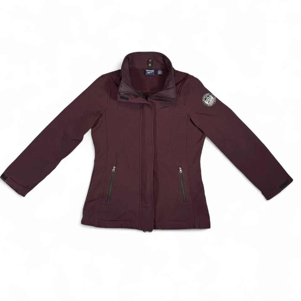 Jaqueta Reebok Feminina Grande Softshell Ameixa Borgonha Zíper Completo Atlética Externa - Imagem 1 de 4