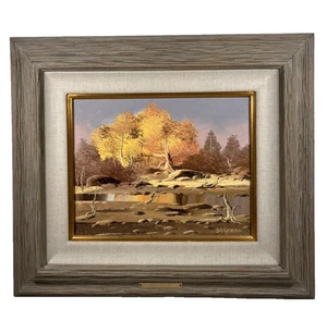 LEO SHERMAN ASPEN COLORADO MODERN SOUTH WEST LANDSCAPE VINTAGE OIL PAINTING - Picture 1 of 24