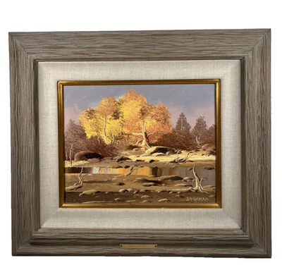 LEO SHERMAN ASPEN COLORADO MODERN SOUTH WEST LANDSCAPE VINTAGE OIL PAINTING - Image 1 of 4