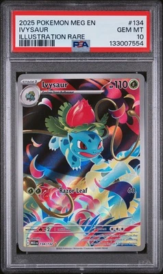 PSA 10 IVYSAUR #134 ILLUSTRATION RARE 2025 POKEMON MEG EN MEGA EVOLUTIONS - Image 1 of 2