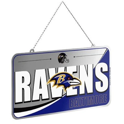 Baltimore Ravens Equipo NFL Logotipo de Metal Placa Adorno de Navidad NUEVO Foto 1 de 4