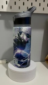 Jujutsu Kaisen GOJO Water Bottle With Integrated Straw 650ml Personalised Name - Picture 1 of 13