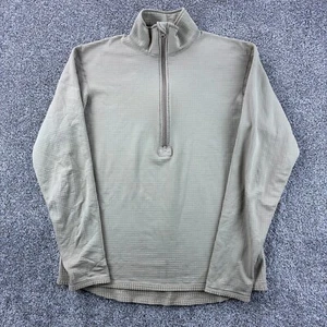 US Army Gen III Sweatshirt Mens M Long Beige Fleece PolartecMid Weight 1/4 Zip - Picture 1 of 6