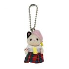 Epoch Sylvanian Calico Critters Charcoal cat Pink Hat Keychain Charm C106