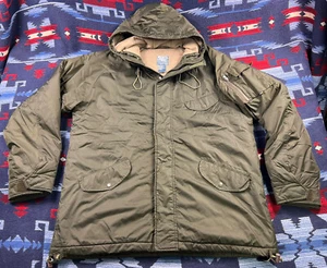 Vintage Stussy Men’s Flight Bomber Jacket Parka Army Olive Green Full Zip Coat - Picture 1 of 15