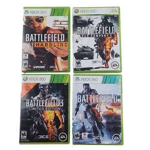 Battlefield Xbox 360 Lot of (4) Bad Company 2, Hardline, Battlefield 3 & 4  - Picture 1 of 9