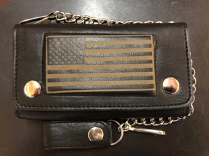 Wallet Biker Trucker Portemonnaie Geldbörse Geldbeut echt Leder mit Kette - Picture 1 of 3