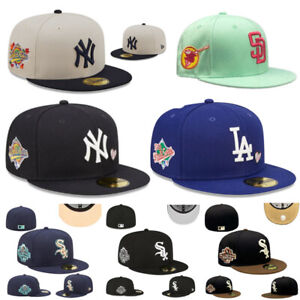 NEW ERA NEWERA 59FIFTY 5950 Fitted CAP *SIDE PATCH* NY LA Baseball Hat