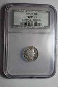 1896 O Barber Dime NGC F Details - Picture 1 of 4