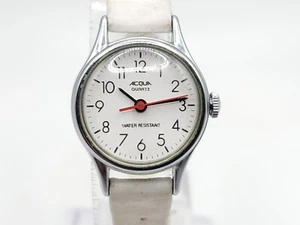 Vintage 1995 Acqua By Timex Quartz Watch Womens New Battery Silver Tone 20mm - Picture 1 of 15