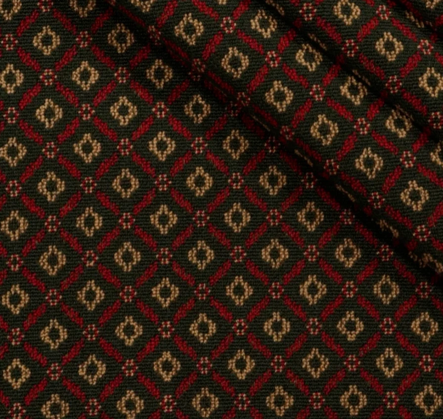 Tela de tapicería Scalamandré Art Square Grois Point en verde/rojo, por comprar Foto 1 de 2