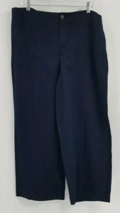 Pantalones Cortos Loft Talla 16 Algodón Lino Pierna Ancha Azul Marino Nuevos - Imagen 1 de 5