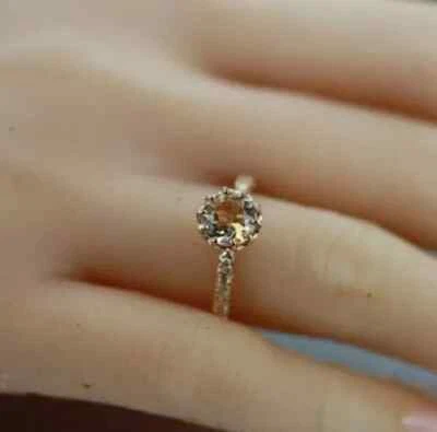 1.5Ct Round-Cut Morganite Diamond Solitaire Engagement Ring 14K Rose Gold Finish - Image 1 of 4