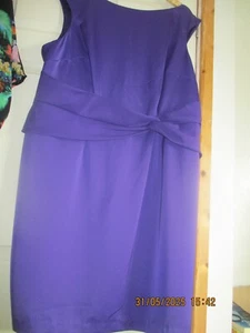 MARKS & SPENCER PURPLE  SATIN DRESS SIZE 24 PERFECT COND BRAND NEW WITH TAGS - Picture 1 of 8