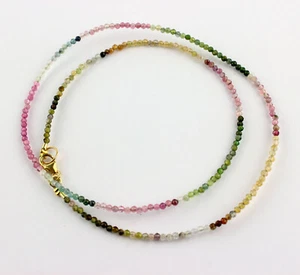Classy Natural Tourmaline Necklace Precious Stone Facetted Ball Multicolour Ca. - Picture 1 of 3