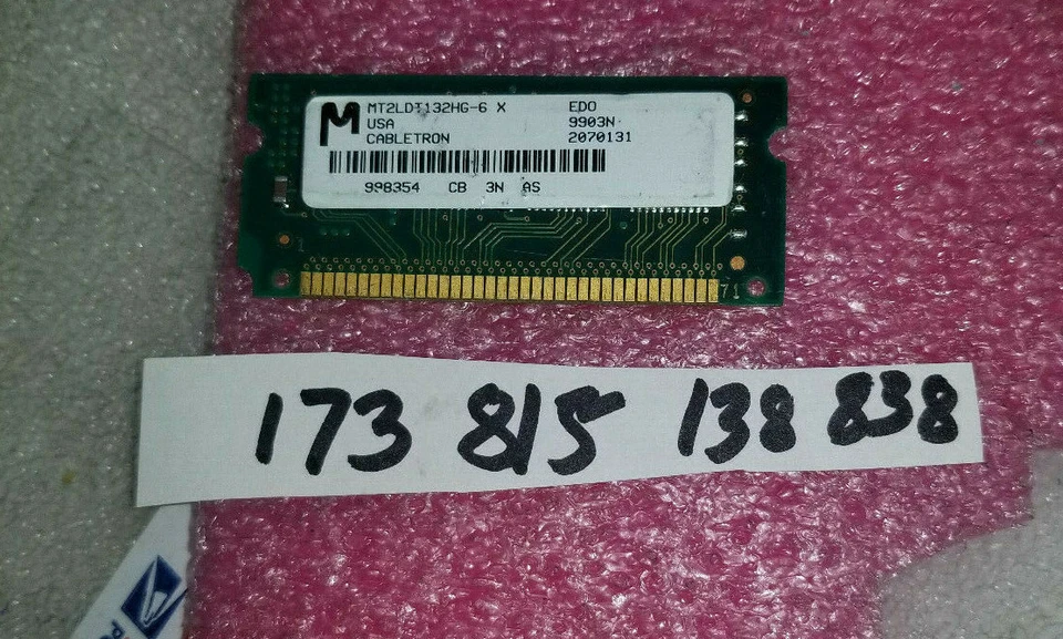 Micron MT2LDT132HG-6X BAV 4MB 72p 60ns 2c 1x16 EDO 5V SODIMM - Image 1 of 1