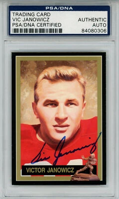 Vic Janowicz Autographed 1991 Downtown Athletic Club #16 Card PSA Slab 43790 - Image 1 of 2