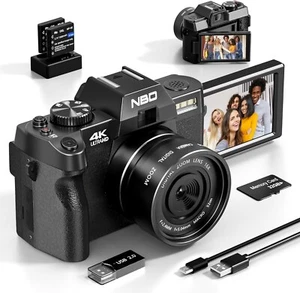 Digital Camera 4K 16X 30fps 3" IPS Flip screen Video Camera for YouTube Vlogging - Picture 1 of 8
