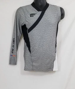 LET IT FLY  PERFORMANCE Basketball Shirt Gray One Sleeve Size Medium - Picture 1 of 6