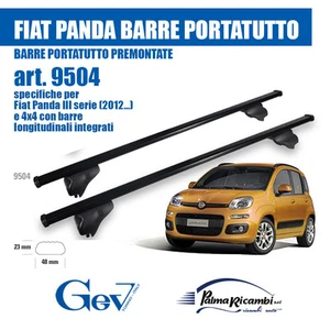 9504 BARRE PORTATUTTO PORTABAGAGLI GEV PREMONTATE FIAT PANDA 3 SERIE 2012 - Imagen 1 de 1