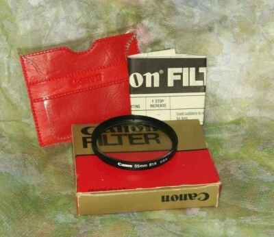 Vintage Canon Camera 55mm 81A Daylight Filter Lens w/ Box / Cuts blue haze warms - Image 1 of 2
