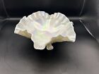 Vintage Westmoreland Mother Of Pearl Footed Carnival Glass Dish