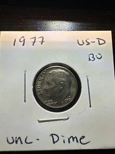 1977 D Roosevelt Dime 10 Cents Unc BU Denver - Picture 1 of 8