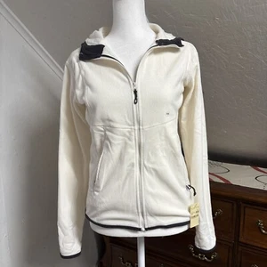 Eddie Bauer Ribbed Hoodie Damen Zip Ivory Pullover Gr. XS Taschen Neu mit Etikett - Bild 1 von 11
