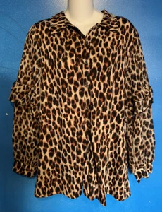 NEU Perseption Concept Animal Leoprint Kragen Button Down Bluse Gr. S - Bild 1 von 6