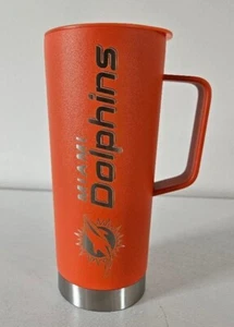 Licensed Miami Dolphins Stainless Steel 18 oz. Roadie Tumbler With Handle New - Picture 1 of 3