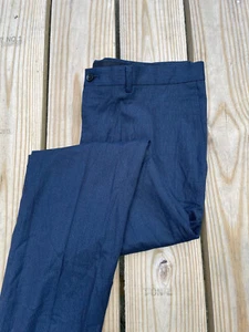 Kent & Curwen UK Rare Light Wool Blue Microcheck Dress Casual Pants 36w - Picture 1 of 9