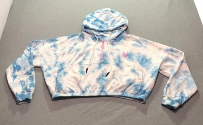 Playboy X Missguided Sudadera con Capucha Recortada Para Mujer 18 Retro Tie Dye Blanco Azul Foto 1 de 4