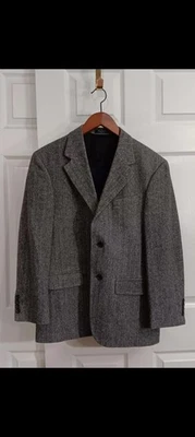 CRICKETEER TWEED Men's 38S Gray HERRINGBONE Sport Coat Suit Jacket Blazer  - Image 1 of 4