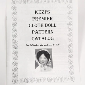1996 Vintage Kezi Premier Cloth Doll Pattern Catalog B&W 18 Pages - Picture 1 of 22